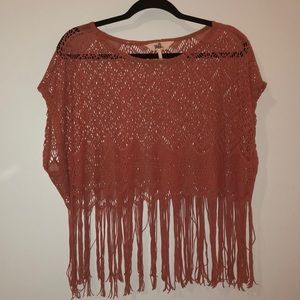 BLACK POPPY Lace tasseled top